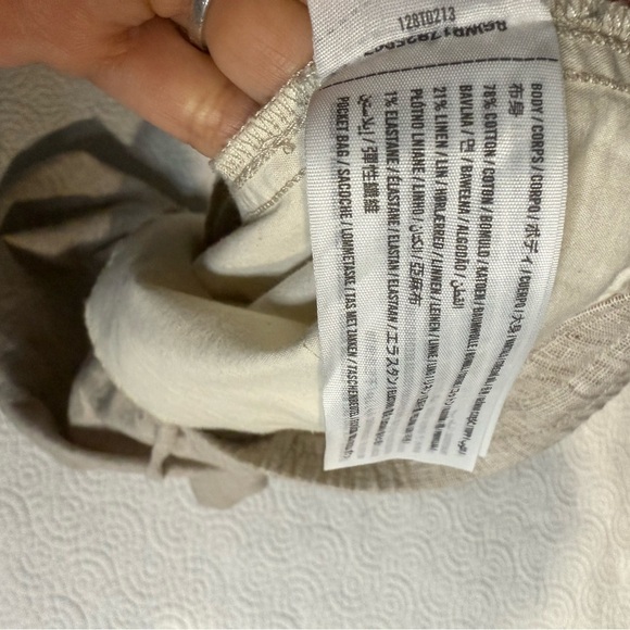 Abercrombie & Fitch Tan Flat Front Summer Shorts cotton and linen blend - Picture 9 of 12